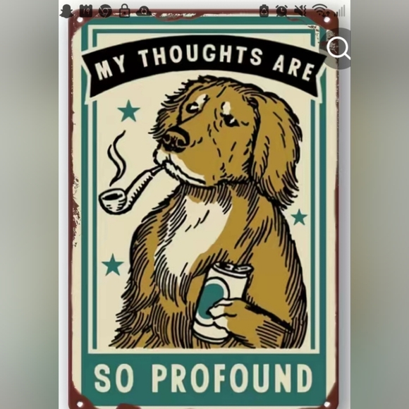 Dog with a pipe that Aluminum Decorative Sign - Picture 1 of 4